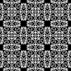 Seamless decorative pattern in a black - white colors