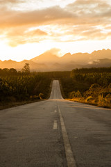Road in to the sunset.