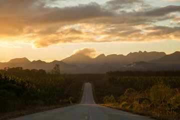 Road in to the sunset.