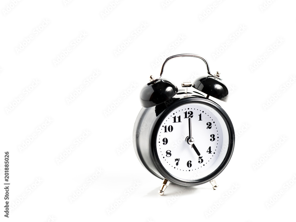 Wall mural alarm clock on white background