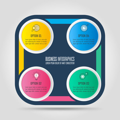 infographic design business concept with 4 options, parts or processes.