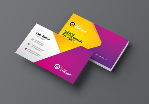 Purple and Yellow Business Card Layout