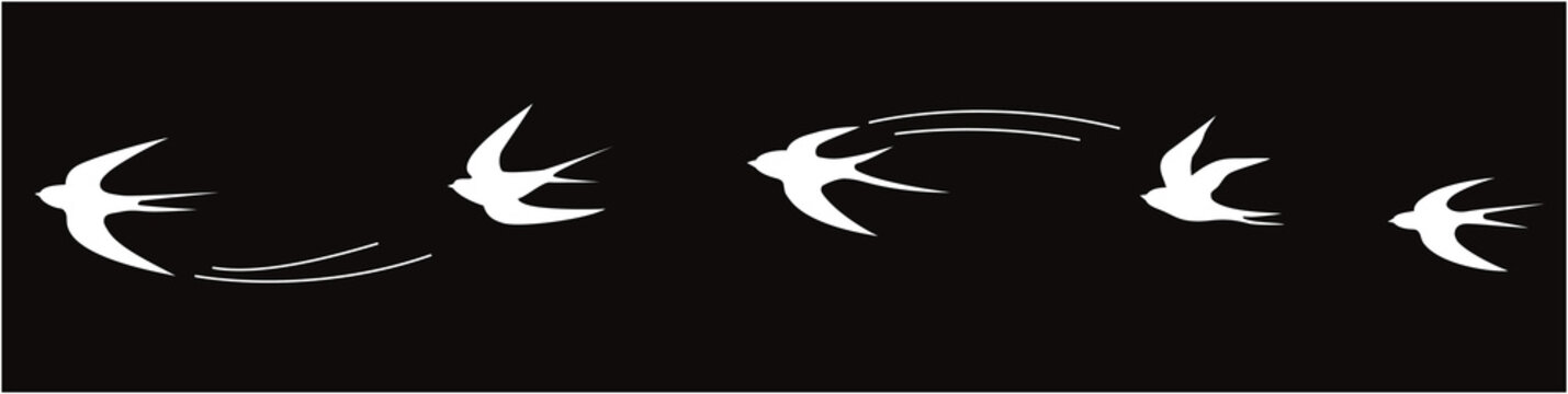recommend clip art: Set of flying white birds vector illustrations