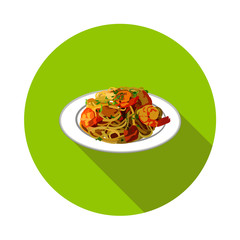 flat Italian pasta icon