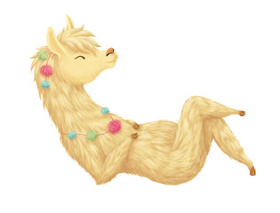 Cute hand drawn llama © Vasileva