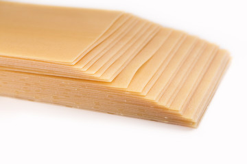 Sheets for lasagna isolated on white