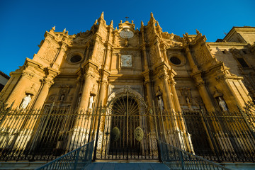 Beautiful facade of historical cathedral at Guadix, Spain - 201888253