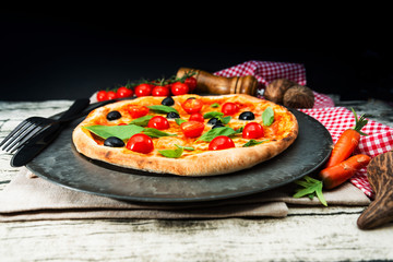 tasty pizza on a the table