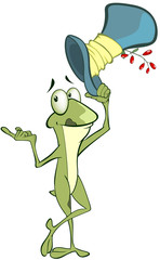 Obraz premium Illustration of a Cute Green Frog. Cartoon Character