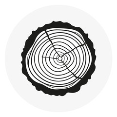 Tree rings wood abstract web icon 