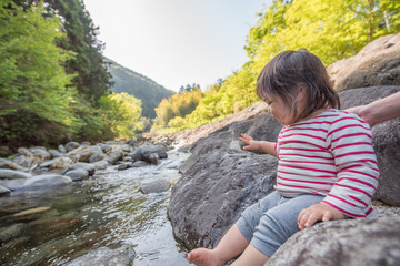 ・川・水遊び・赤ちゃん