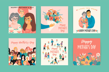 Fototapeta na wymiar Happy Mothers Day. Vector templates.