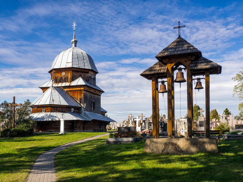 Antique wooden church in Ukraine