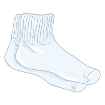 Vector Cartoon Sport Style White Socks