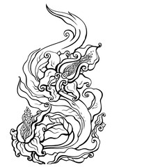 Abstract Flower. Hand Drawn Boho ornament. Vector illustration