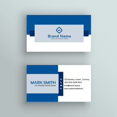 professional business card design in blue color
