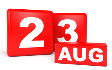 August 23. Calendar on white background.