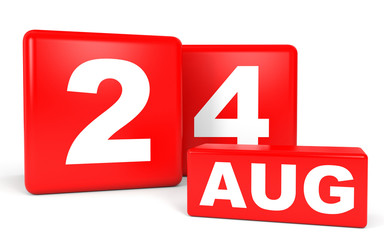 August 24. Calendar on white background.
