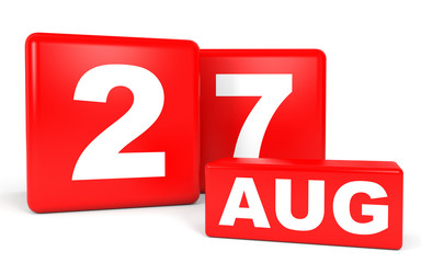 August 27. Calendar on white background.