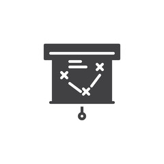 Presentation screen vector icon. filled flat sign for mobile concept and web design. Business presentation scheme simple solid icon. Strategy symbol, logo illustration. Pixel perfect vector graphics