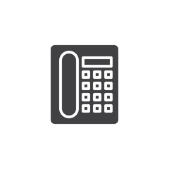 Office telephone vector icon. filled flat sign for mobile concept and web design. Desk phone simple solid icon. Symbol, logo illustration. Pixel perfect vector graphics