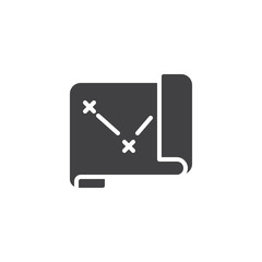 Treasure map vector icon. filled flat sign for mobile concept and web design. Paper map simple solid icon. Symbol, logo illustration. Pixel perfect vector graphics