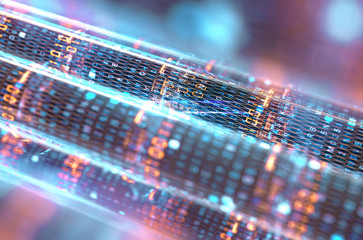 Concept image of cables and connections for data transfer in the digital world.3d rendering.
