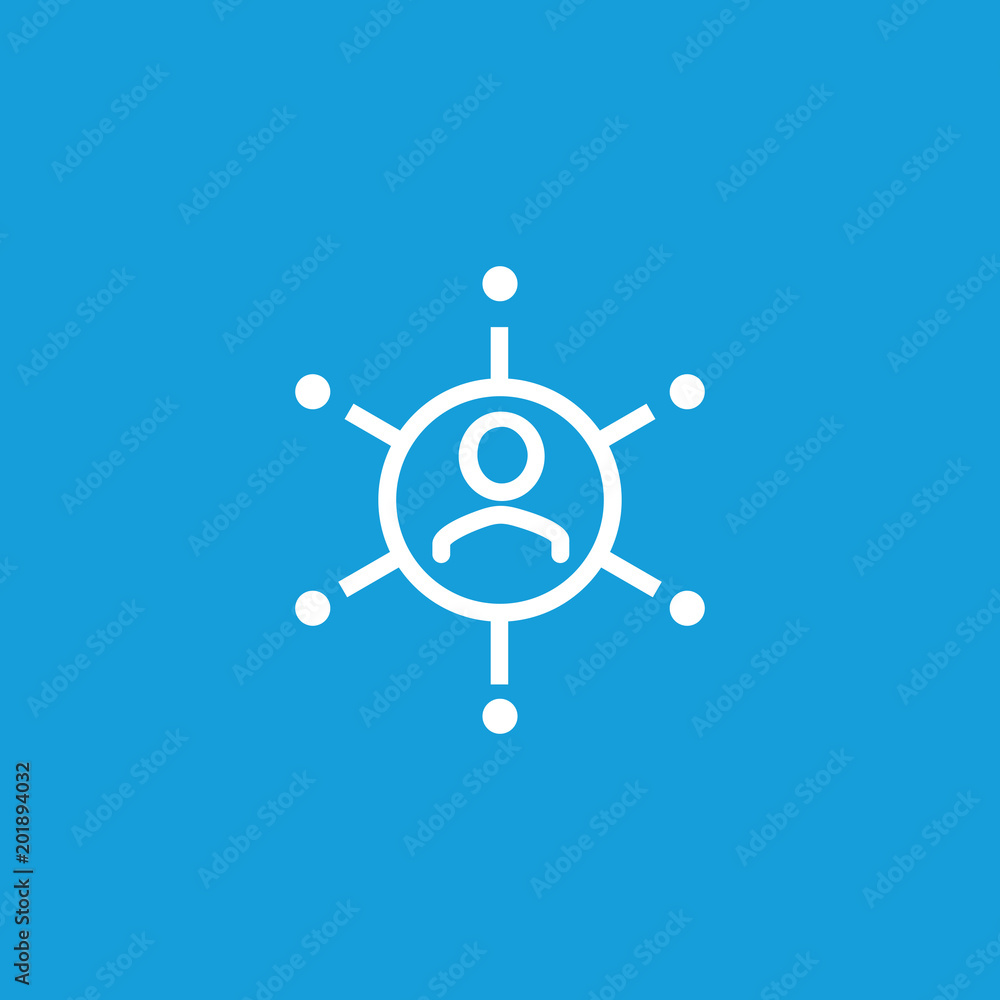Poster man with connection links icon