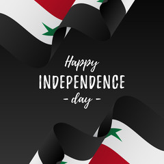 Banner or poster of Syria independence day celebration. Syria flag. Vector illustration.