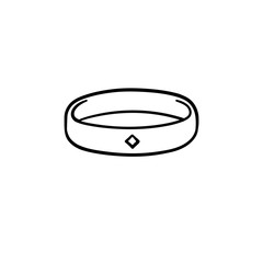 Metal bracelet hand drawn outline doodle icon. Wristband vector sketch illustration for print, web, mobile and infographics isolated on white background.