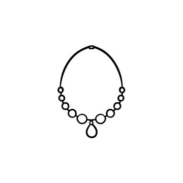 recommend clip art: Necklace with gem hand drawn outline doodle icon. Female accessory - necklace vector sketch illustration for print, web, mobile and infographics isolated on white background.