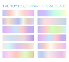 Trendy holographic gradients set