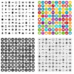 100 credit icons set vector in 4 variant for any web design isolated on white