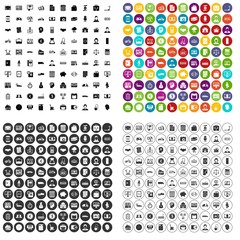 100 credit skill icons set vector in 4 variant for any web design isolated on white