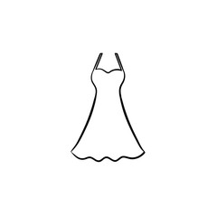 Sundress hand drawn outline doodle icon. Dress for summer wear vector sketch illustration for print, web, mobile and infographics isolated on white background.
