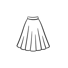 Skirt hand drawn outline doodle icon. Female dress vector sketch illustration for print, web, mobile and infographics isolated on white background.