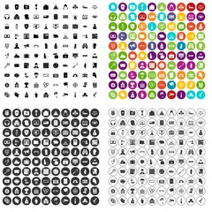 100 crime icons set vector in 4 variant for any web design isolated on white