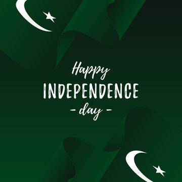 Banner or poster of Pakistan independence day celebration. Pakistan flag. Vector illustration.