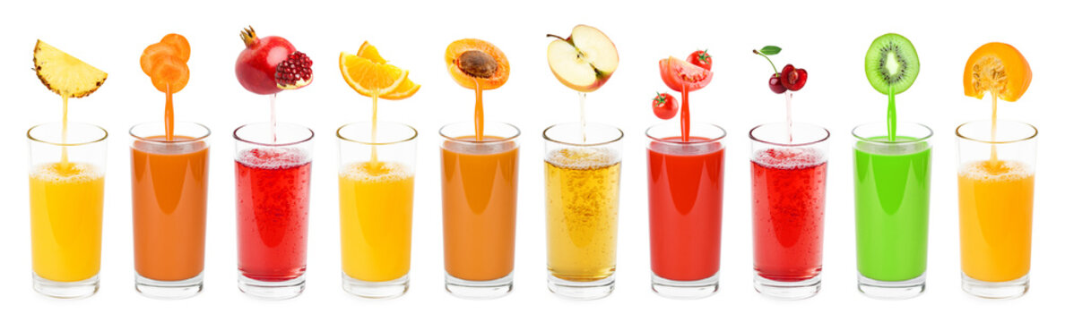 Collection of fresh juices