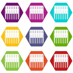 Balloon icons 9 set coloful isolated on white for web