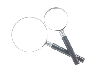 Set of magnifiers isolated on white