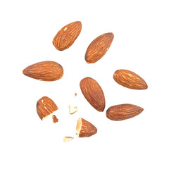 Almonds isolated on white background