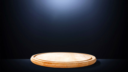 kitchen desk and dark background space 