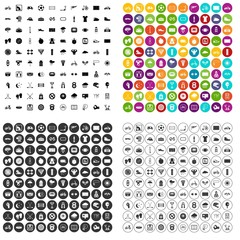 100 cycling icons set vector in 4 variant for any web design isolated on white
