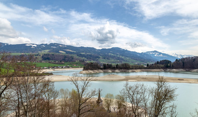 Part of Gruyere lake, Swiss