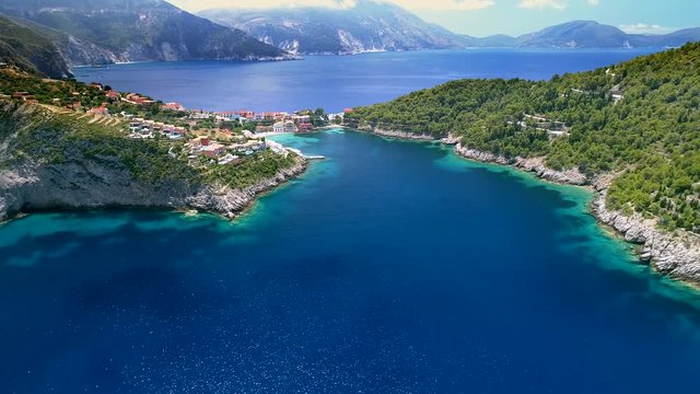 beautiful Greece landscape with amazing beaches (aerial view) 