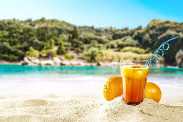 summer drink on beach 
