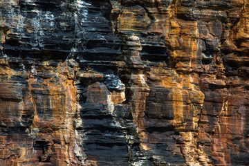 Close up detail of coastal cliffs on the west coast of Ireland