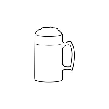 Mug of beer hand drawn outline doodle icon
