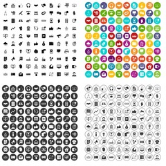 100 data exchange icons set vector in 4 variant for any web design isolated on white